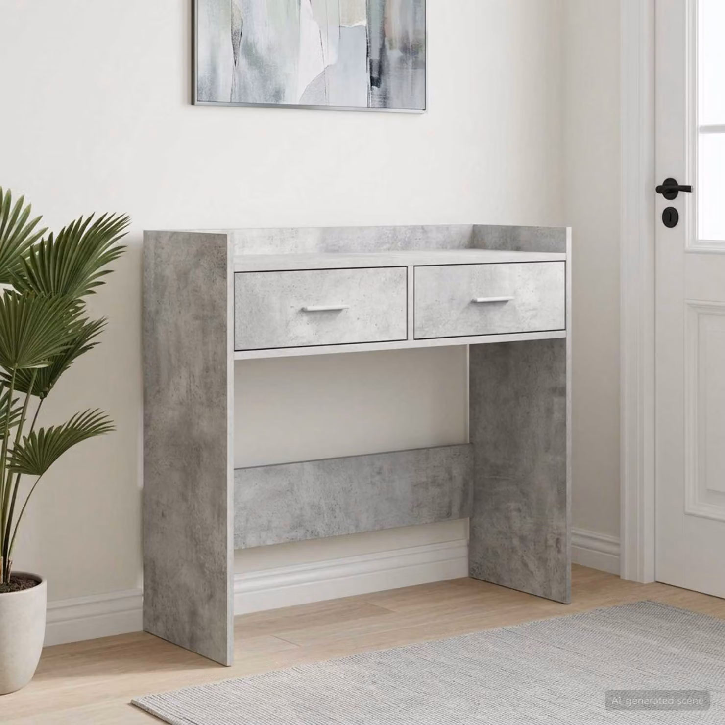 vidaXL Tavolo consolle moderno in MDF Grigio, L 90 x P 35 x H 80 cm
