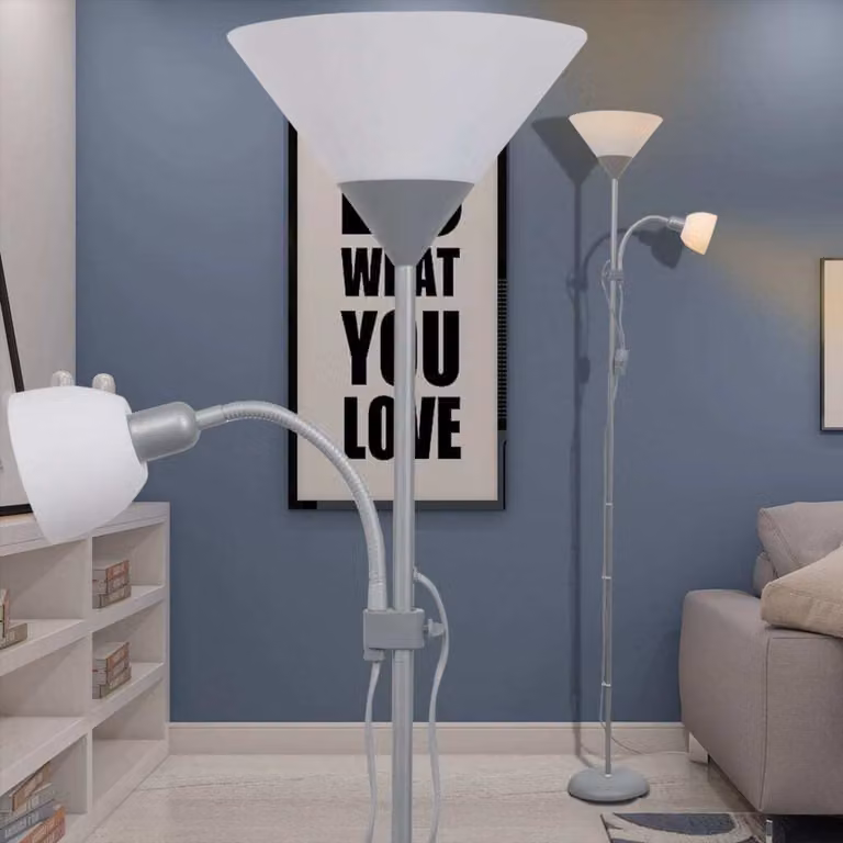 The Living Store Stehlampe Grau