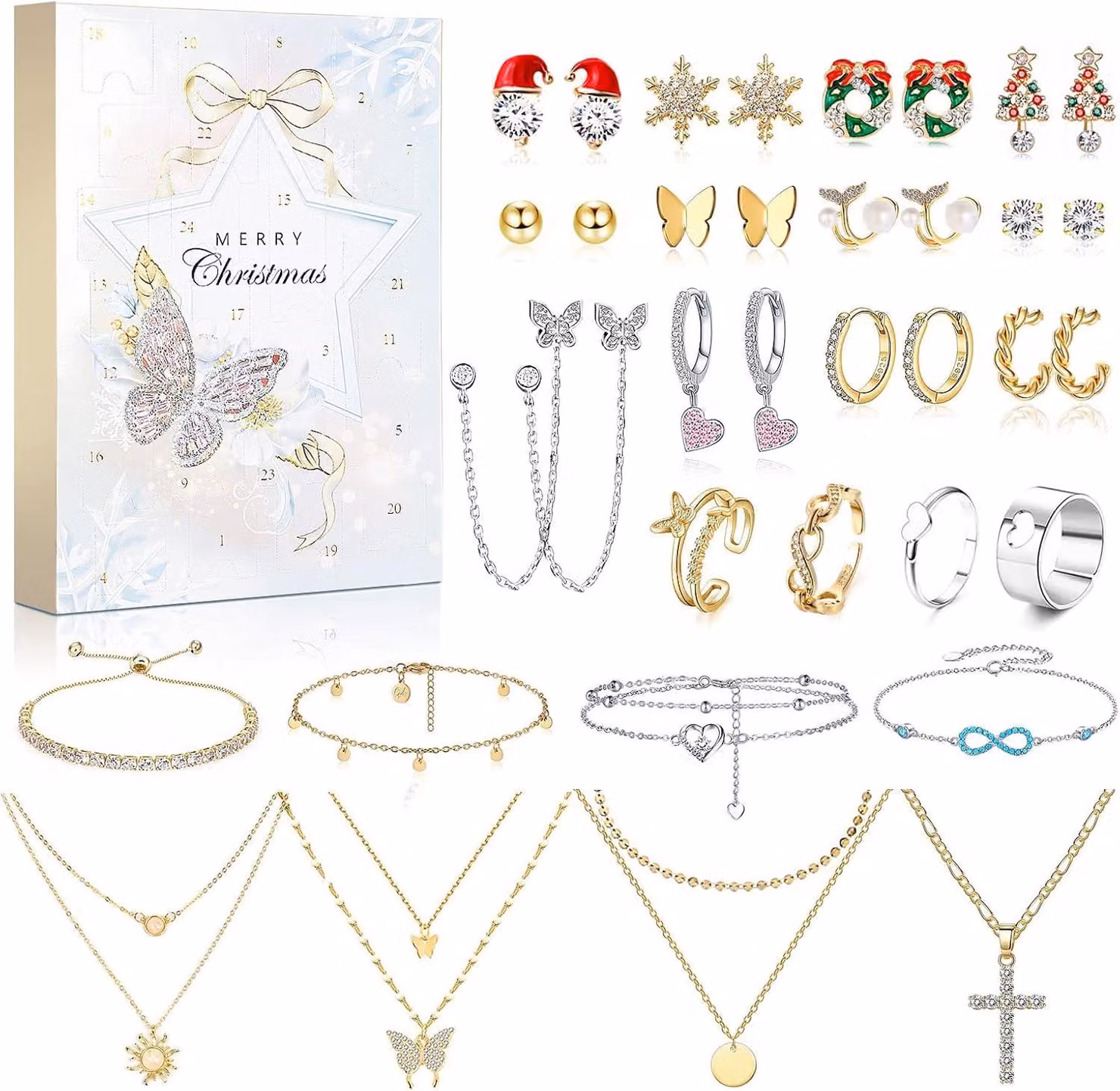 Calendario dell'Avvento 2024 - Calendario natalizio per donne e ragazze - Calendario con 24 sorprese - Regalo di Natale