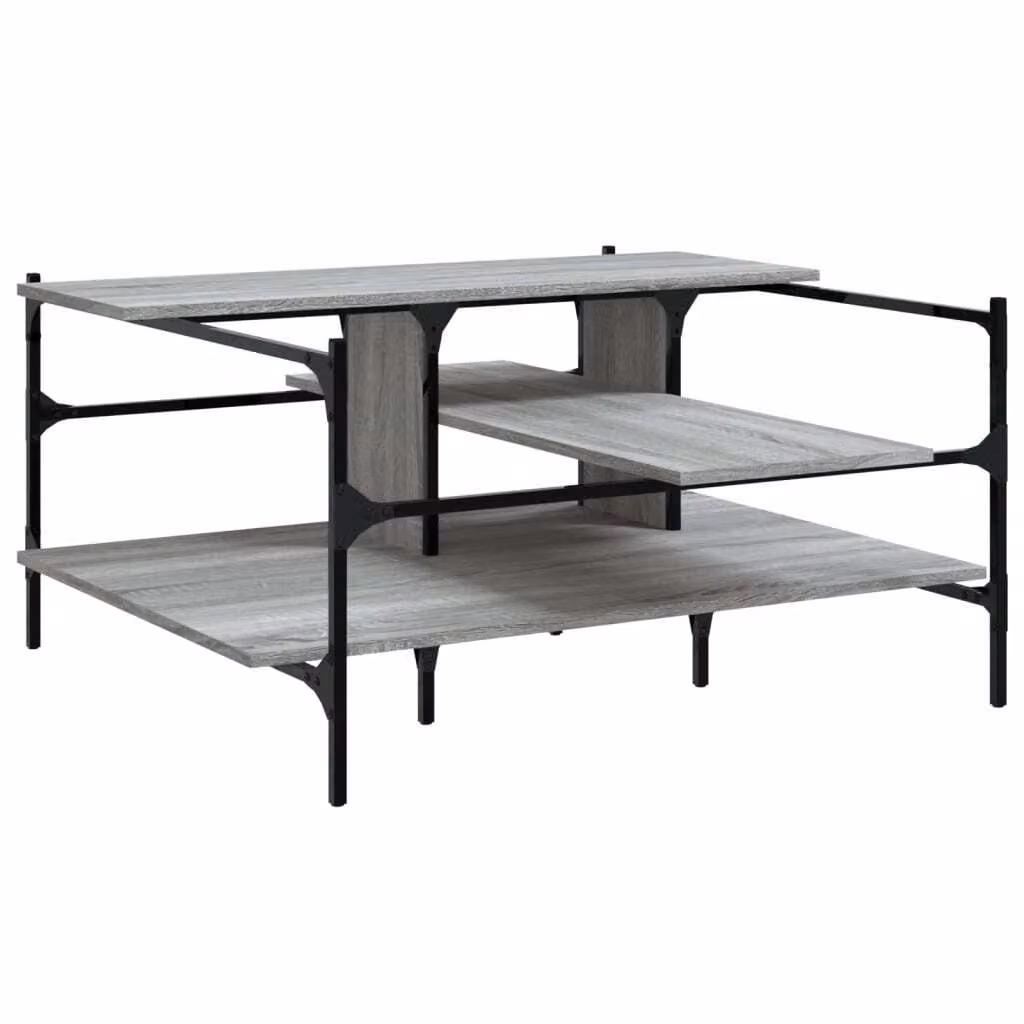 Tavolino Salotto Grigio Sonoma 100x100x48,5cm Legno Multistrato