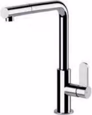 Miscelatore per lavello con doccetta estraibile Helium Gessi in ottone cromo lucido