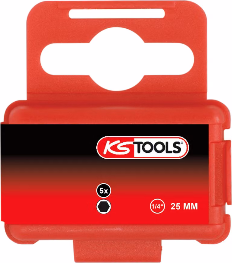 KS TOOLS 1/4" bit esagonale 25 mm 9/64" confezione da 5 pezzi - 911.3616