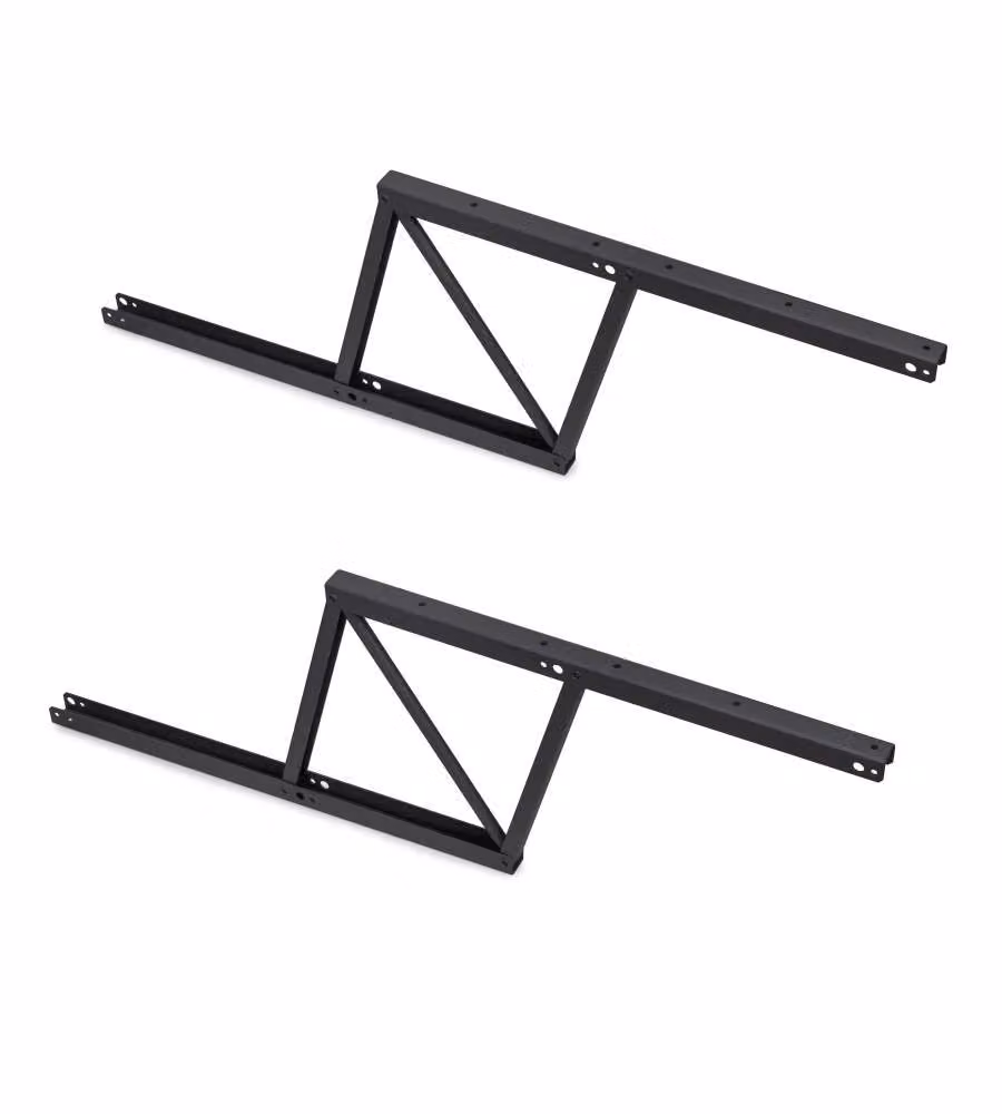 Set di meccanismi di sollevamento per tavolini Emuca in acciaio nero opaco con elevazione di 192 mm