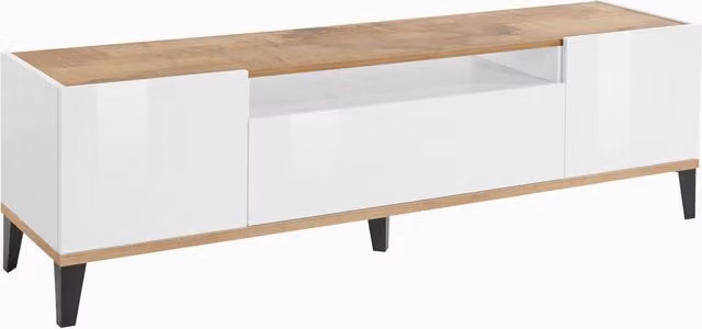 Mobile TV 2 Ante 1 Cassetto 160x40x47 cm Sunrise Acero Pereira e Ardesia