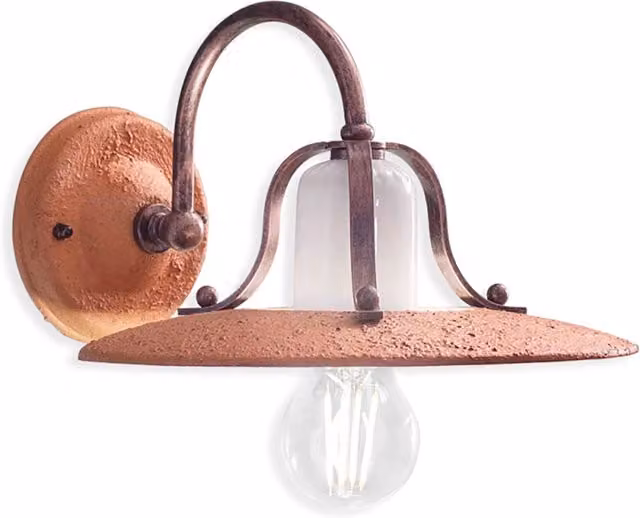 Applique Classica Bologna Metallo E Ceramica Nero Sfumato Rame 1 Luce E27