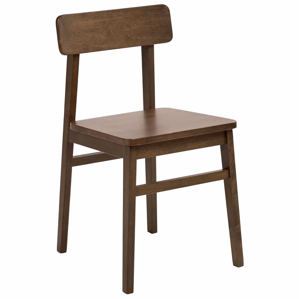 Set di 2 sedie da pranzo BELIANI in legno di gomma marrone scuro con finitura laccata in stile classico per cucina e sala da pranzo – 2