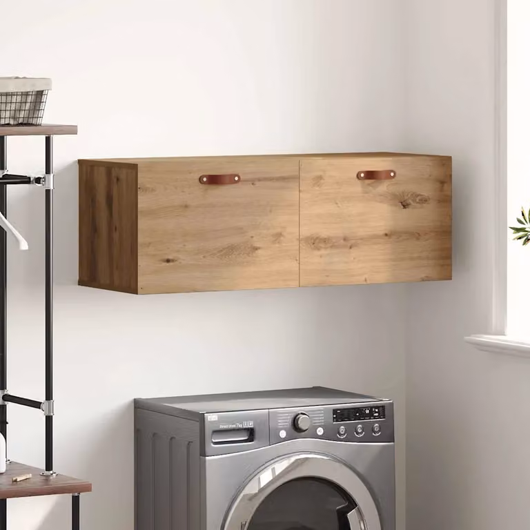 Mobiletto a muro moderno vidaXL in legno marrone con ante a battente e ripiani interni L 100 x P 36,5 x H 35 cm