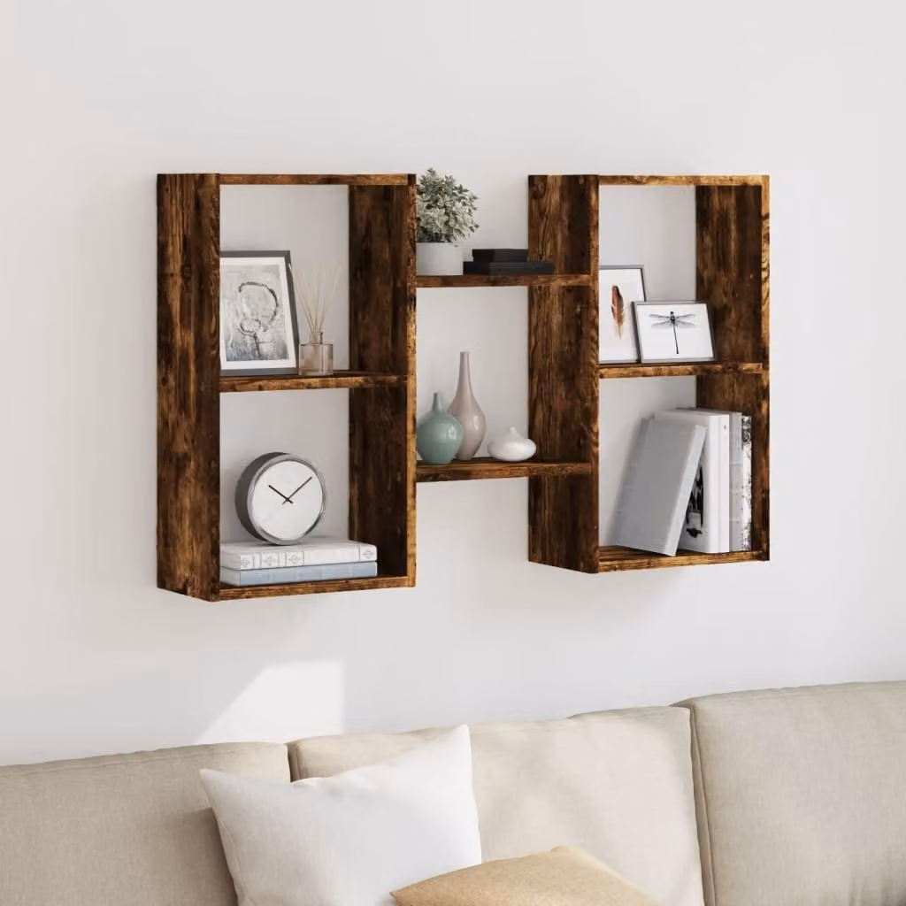 Mensola a muro vidaXL in MDF color marrone, L 96 cm x P 18 cm x H 60 cm