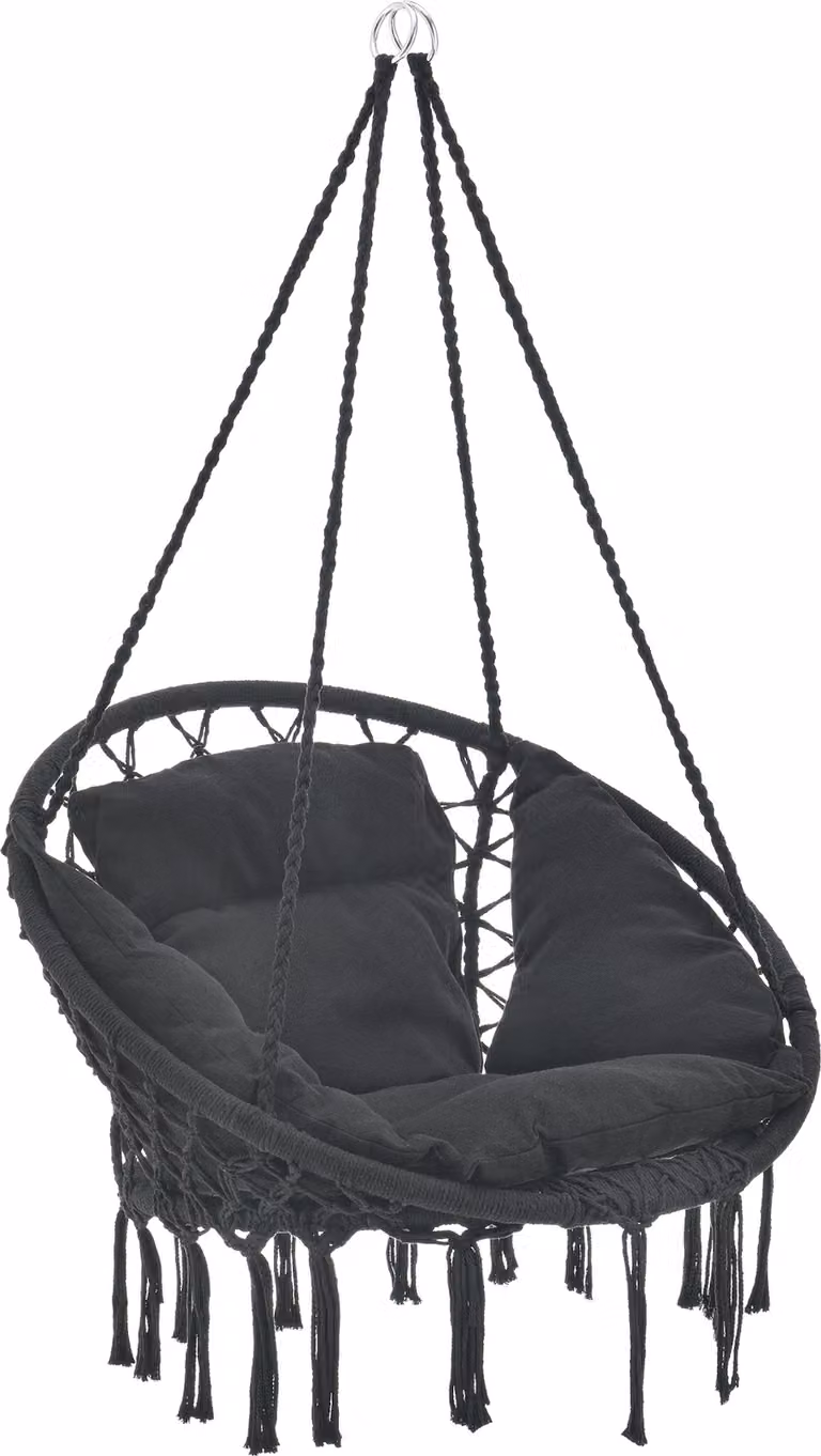 Sedia sospesa con cuscino Sedia sospesa per interni e per esterni Sedia sospesa fino a 150 kg nero