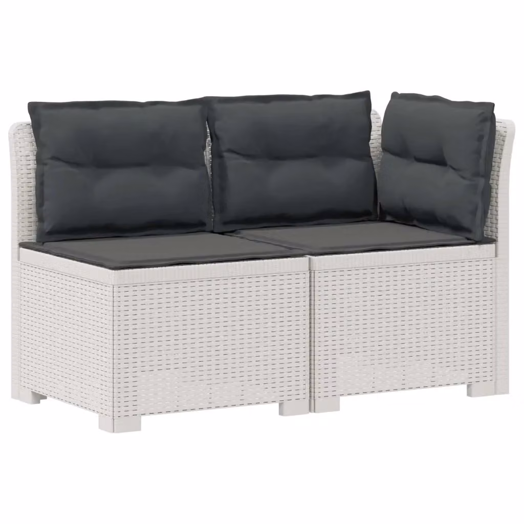 Divano da giardino a 2 posti con cuscini in stile rattan moderno, resistente alle intemperie e ai raggi UV, disponibile in bianco e antracite – 2