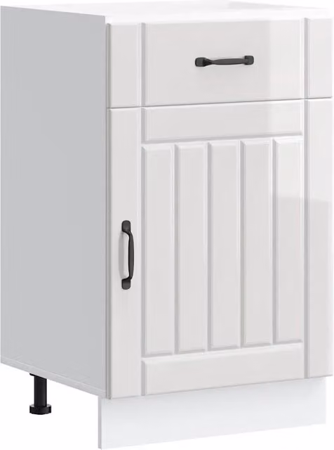 Mobile da cucina Lucca HELLOSHOP26 bianco lucido in legno composito stile moderno L/P/H: 50 x 46 x 81,5 cm