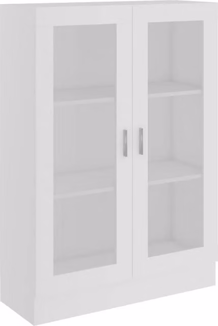 Vetrina classica HELLOSHOP26 in legno composito bianco con ante in vetro, L 82,5 cm x P 30,5 cm x H 115 cm