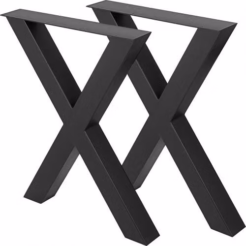 Gamba da tavolo VEVOR in metallo a forma di X, colore nero opaco, ideale per scrivanie, tavolini o mobili, L: 72 cm, P: 60 cm