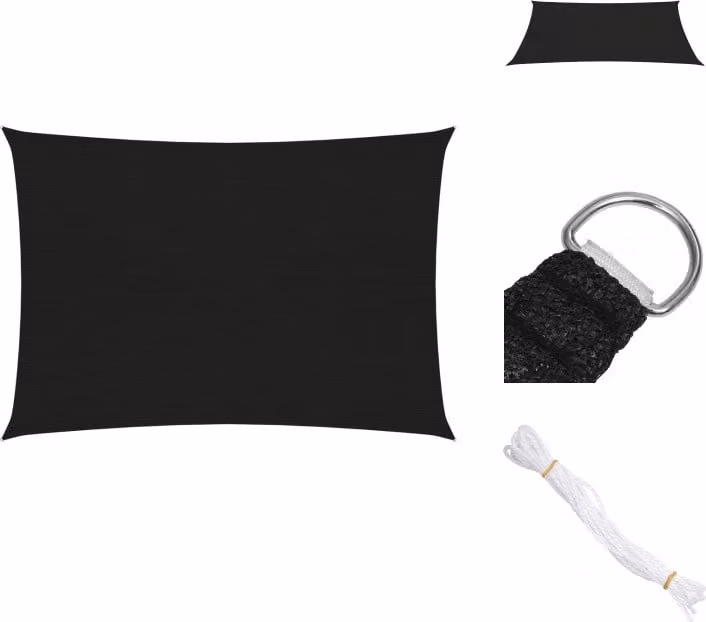vidaXL Tenda da sole 160 g/m² nero 2,5x3,5 m HDPE - Ombrelloni e tende da sole