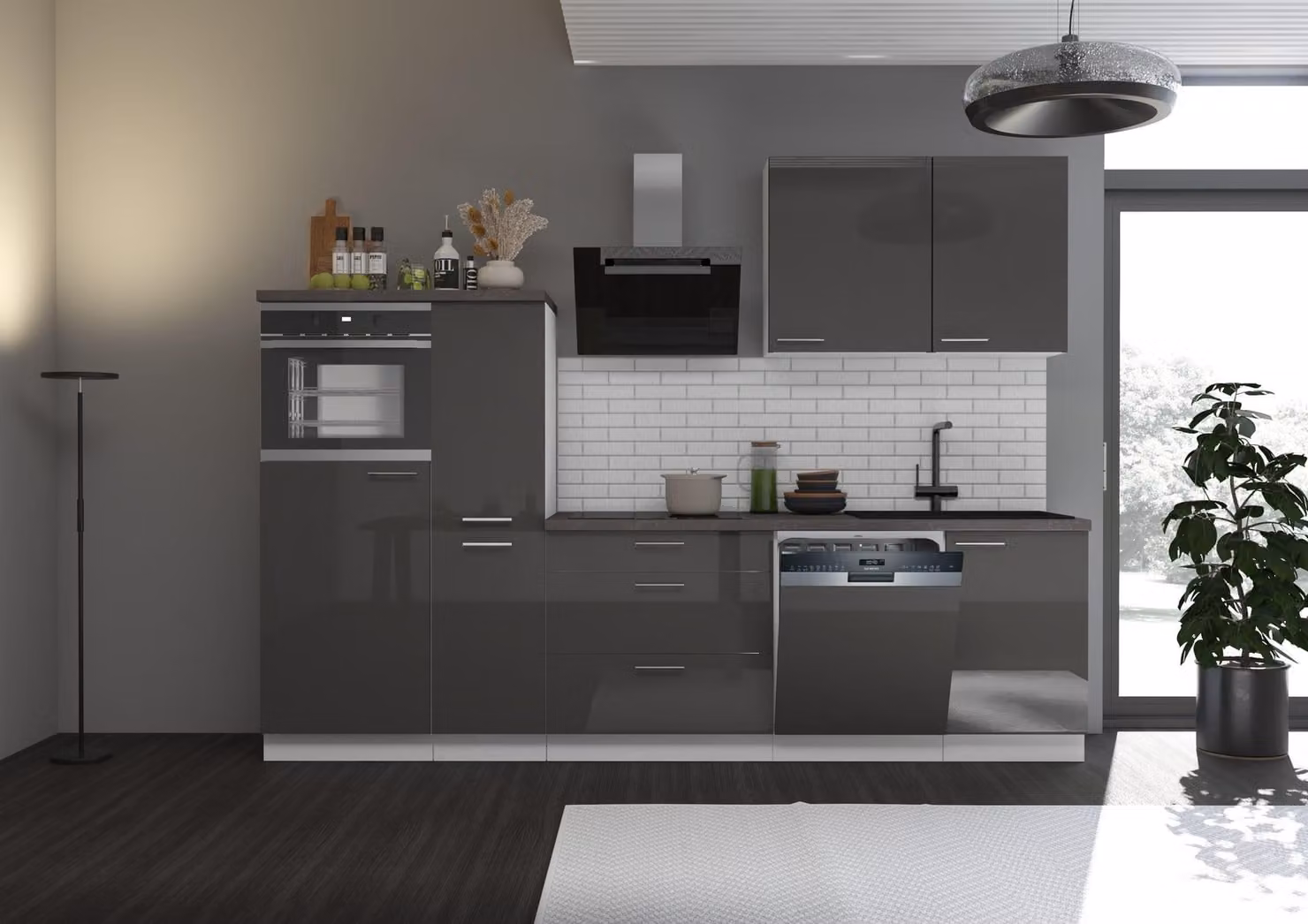 Cucina Lara Grigio/Bianco 280 cm Cucina componibile Cucina componibile Cucina singola