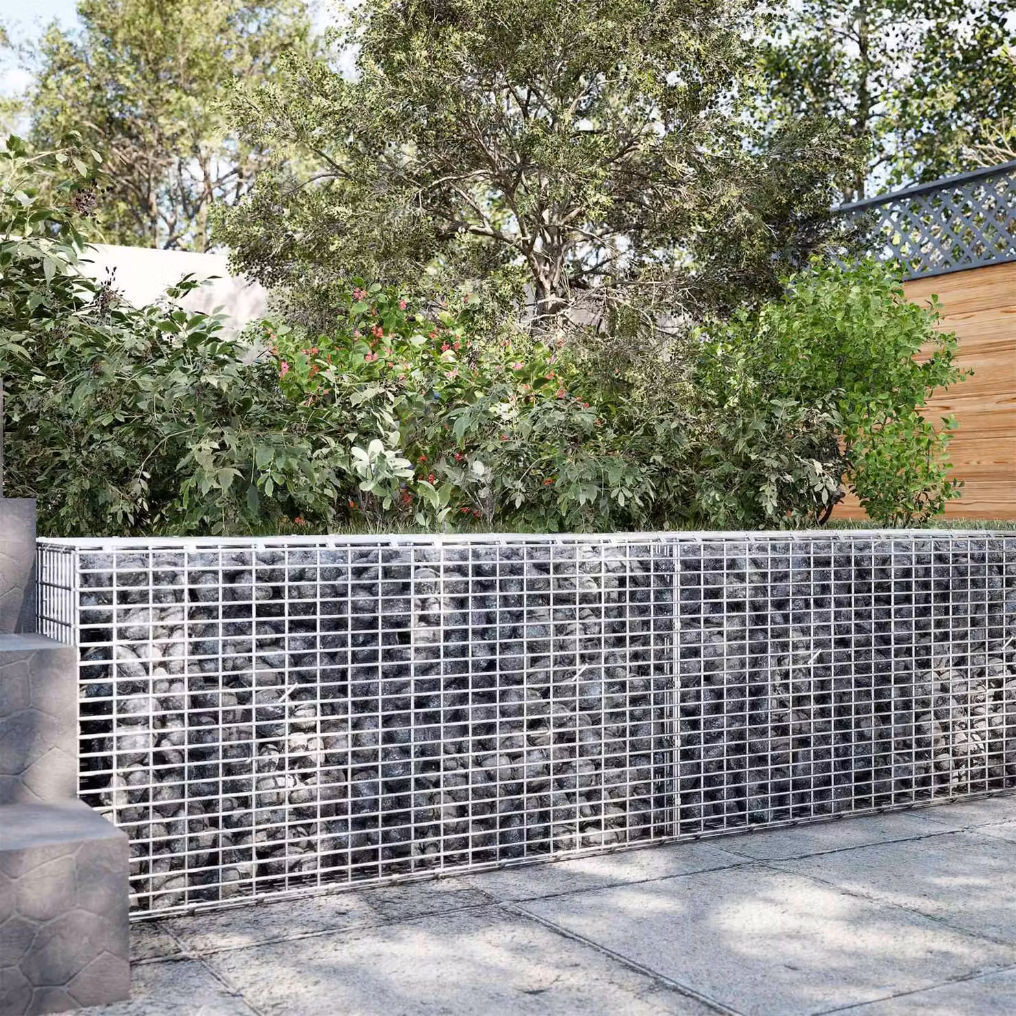 vidaXL Gabione con filo da 3,5 mm e rete da 5x2,5 cm 50x50x50 cm