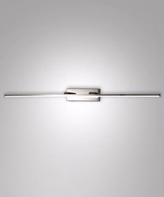 Nala Lampada da Parete LED Fabas in Metallo e Plastica Colore Cromo, 15W, 1850lm, 3000K, IP44, Design Minimalista per Bagno e Corridoio