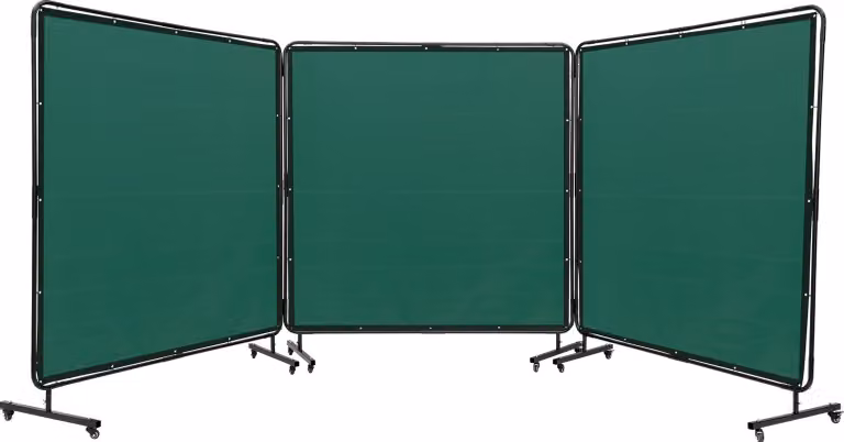 tenda per saldatura a 3 pannelli 1,8 x 1,8 m Tenda di protezione per saldatura in vinile ignifugo Parete di protezione per saldatura con 6 ruote girevoli e protezione UV a 6 stadi Coperta per saldatura Protezione per saldatura verde
