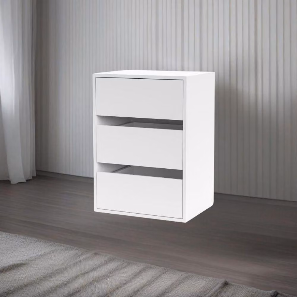 Cassettiera 3 cassetti colore bianco Smart ST2 50.8x39.6x71.3H