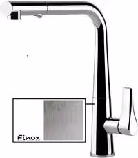 Miscelatore per lavello da cucina Gessi con doccetta estraibile, colore argento cromato