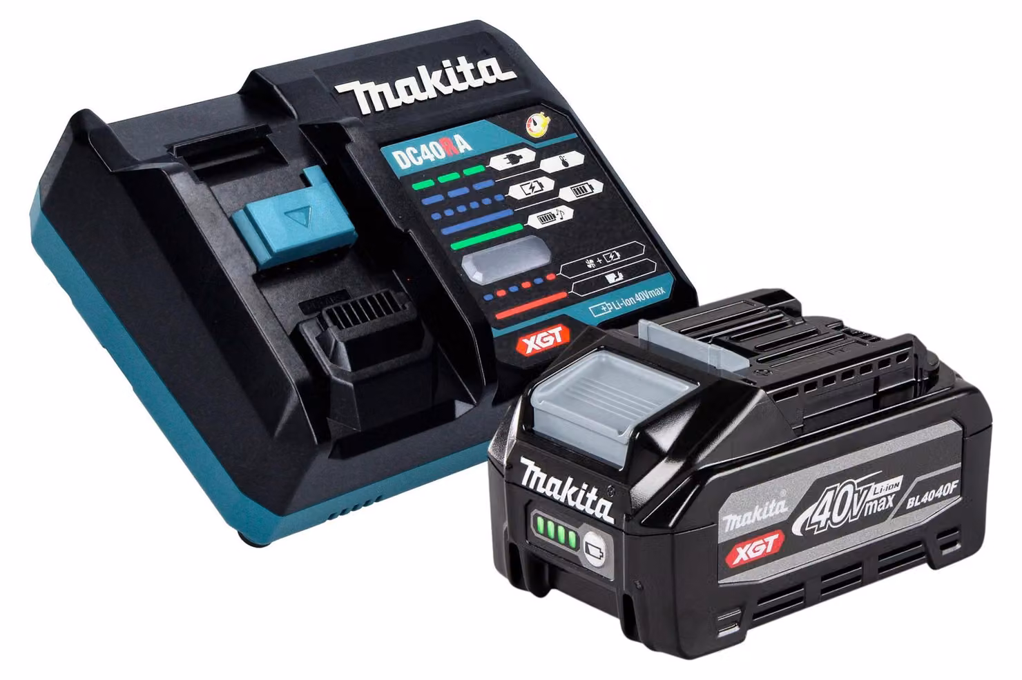 Kit Makita Power Source 1x batteria BL 4040 F 40 V max. 4,0 Ah XGT ( 1910N6-8 ) + caricabatterie DC 40 RA ( 191E07-8 )