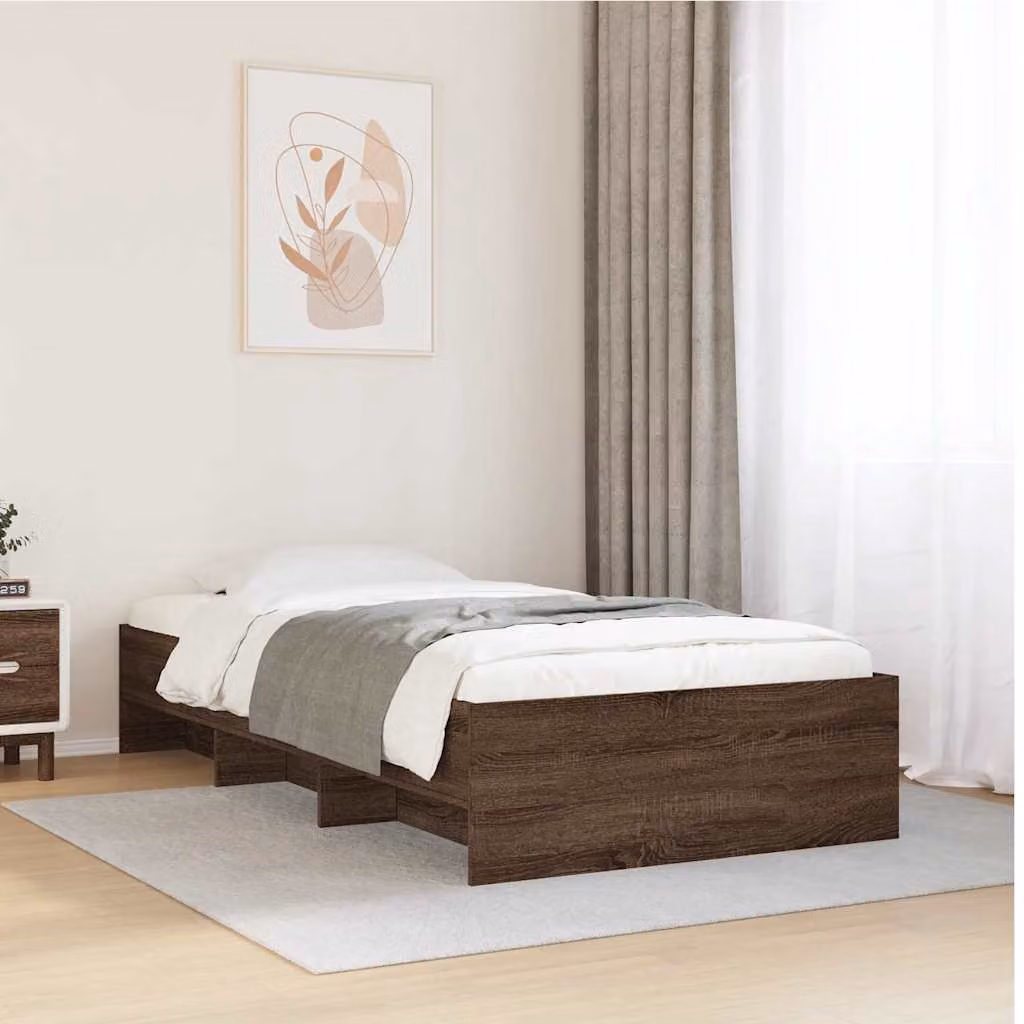 Giroletto vidaXL in legno e truciolato color rovere marrone, L/P/H: 90 x 200 x 35 cm
