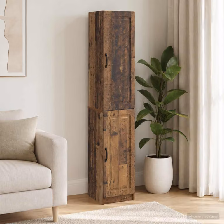 Set di 2 armadi vidaXL in legno ingegnerizzato marrone stile minimalista