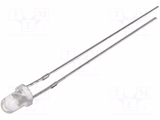 LED; 3 mm; bianco freddo; 18000÷20000 mcd; 30°; Frontale: curvo. OSW5DK3131A. Diodi LED a foro passante, 3 mm