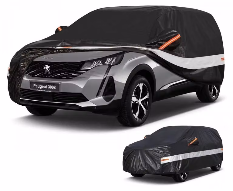 Copertura per auto SUV, 10 strati, impermeabile, per Peugeot 3008 (2009-2025), colore nero