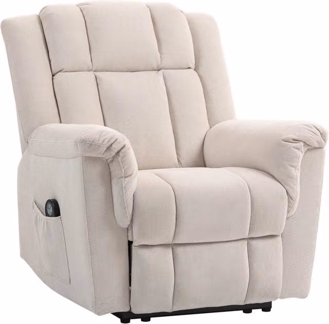 Poltrona massaggiante e riscaldante reclinabile ¨C zephmum ¨C 85x91x104 cm beige