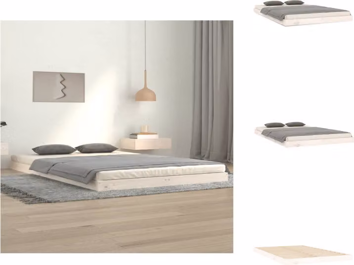 vidaXL Letto in legno massiccio bianco 120x200 cm pino - Letti e strutture letto