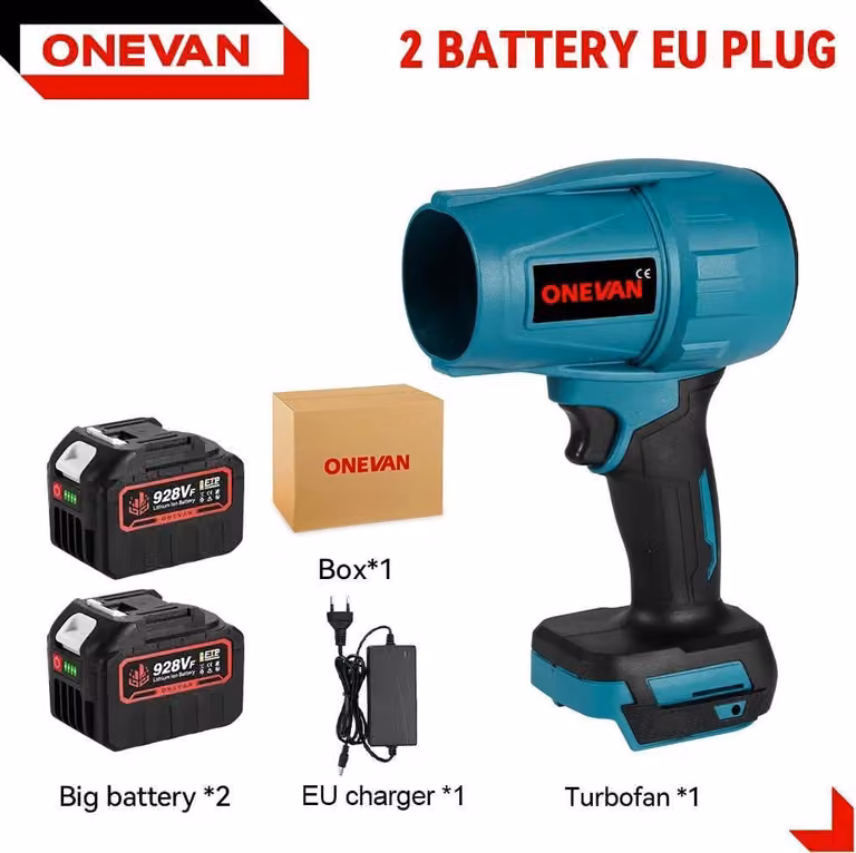 Soffiatore a batteria - Set di 2 batterie 928VF - Potenza 2000 W - Velocità dell'aria 200 m/s - Motore brushless - Funzione turbo - Per neve e polvere