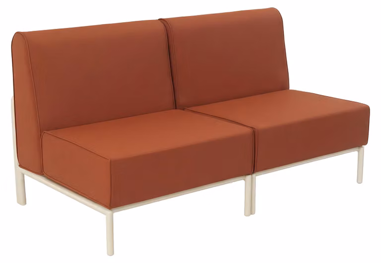 Set modulare di mobili da giardino bassi 2 posti terracotta - Oviala Patio