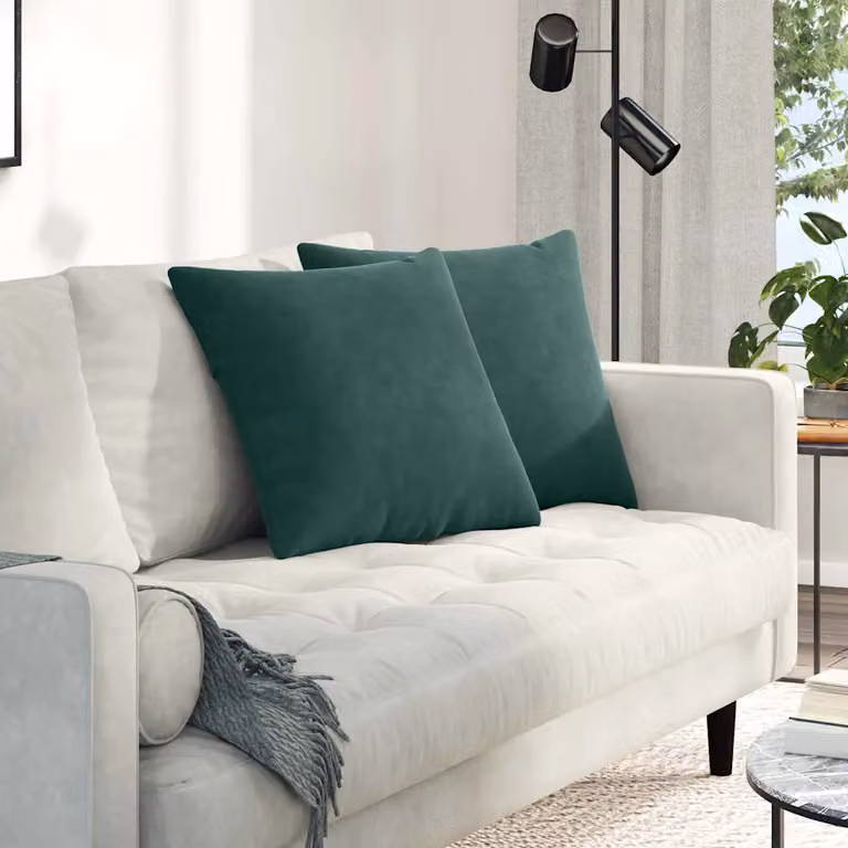 Set di 2 cuscini da divano quadrati vidaXL in tessuto a coste verde, L 50 cm x P 50 cm