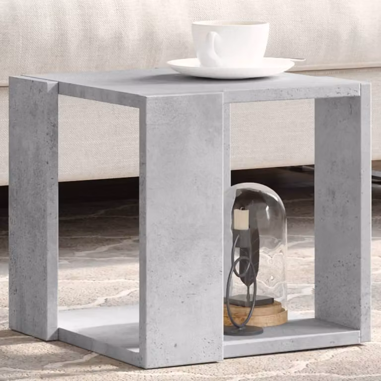 vidaXL Tavolino da Salotto Quadrato Moderno Grigio Cemento in Legno e Composito L/P/H: 32 x 32 x 30 cm