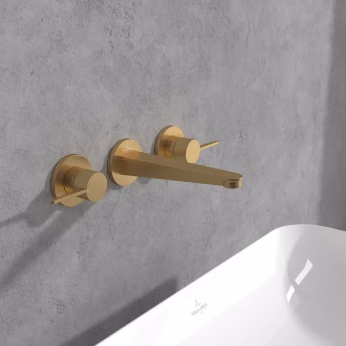 Villeroy & Boch, miscelatore per lavabo a tre fori, senza tappo di scarico
