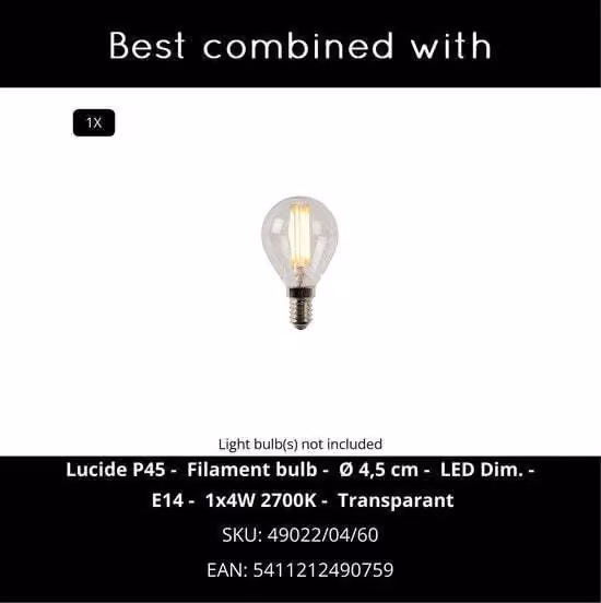 Lampada da tavolo glamour Sueno oro-bianca 1xE14x40W in vetro, dimensioni: 17x13x13 cm, IP20, Lucide