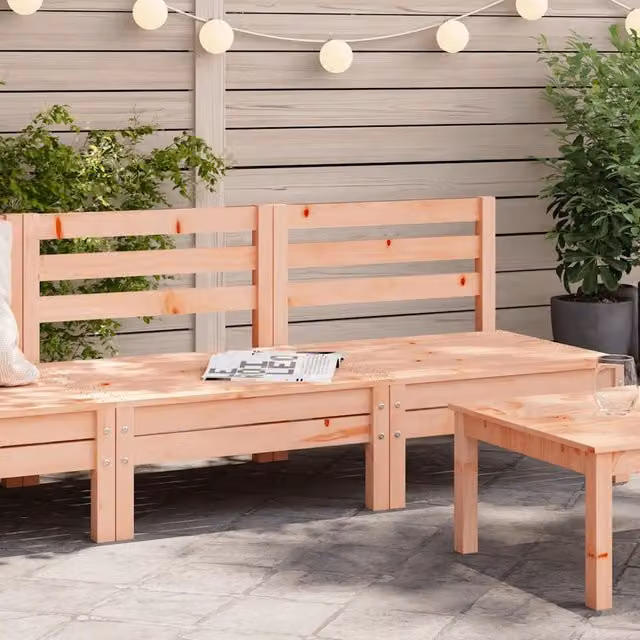 Divano da esterno-Divani Senza Braccioli da Giardino 2pz Legno Massello Douglas