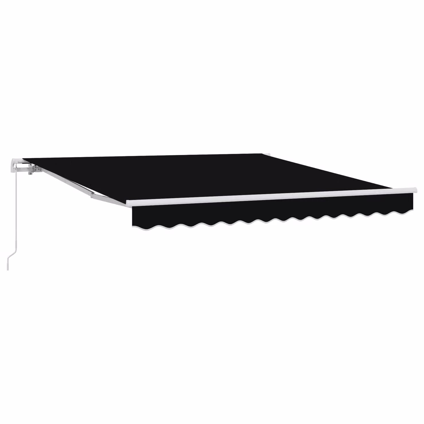 Tenda retrattile vidaXL con bracci pieghevoli in alluminio e poliestere, colore nero, L: 350 cm x P: 250 cm
