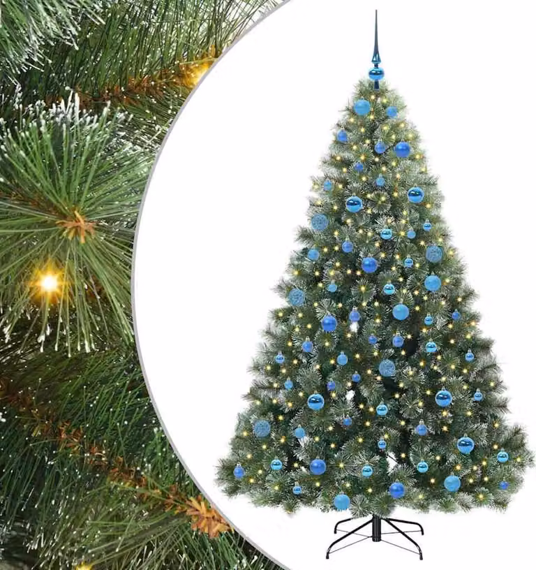 Albero di Natale artificiale con 300 LED Verde 180 cm PE e PVC