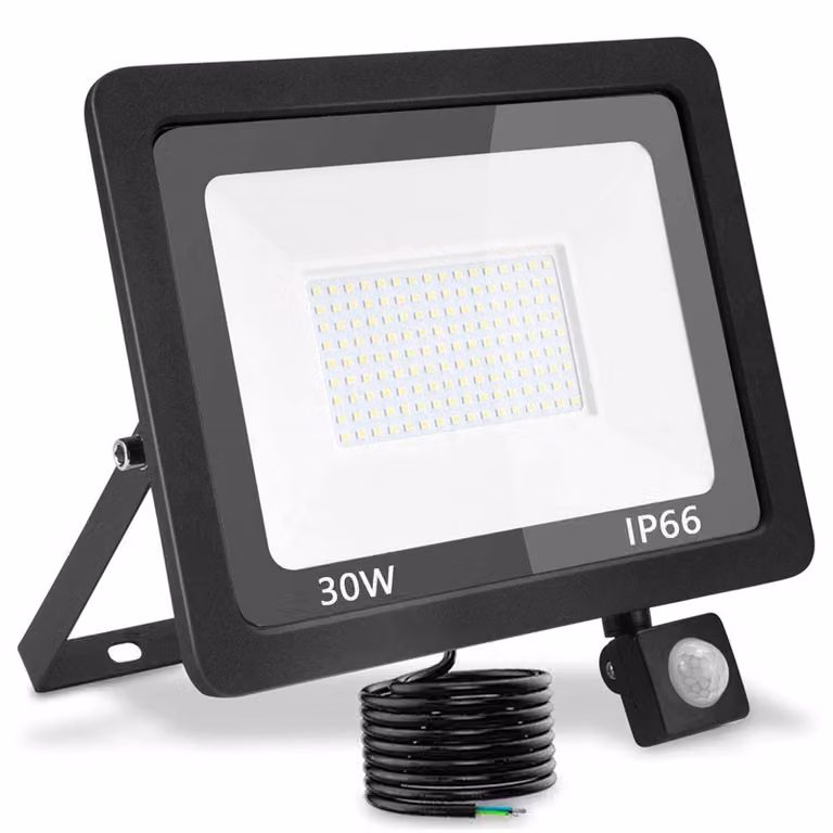 Faretto LED da 30W, 3000 lumen, sensore di movimento, luce bianca fredda, grado di protezione IP66