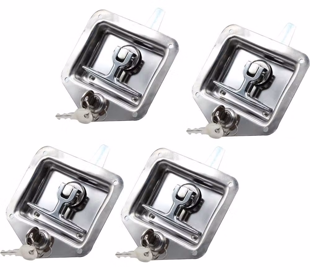 Serratura con maniglia a T, realizzata in acciaio inossidabile resistente, facile da installare, colore argento