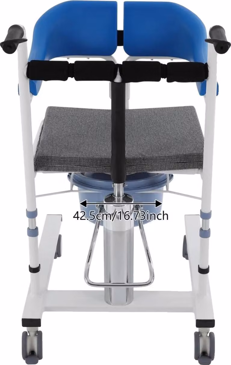 Sedia di riferimento per il paziente, regolabile in altezza, design resistente, blu