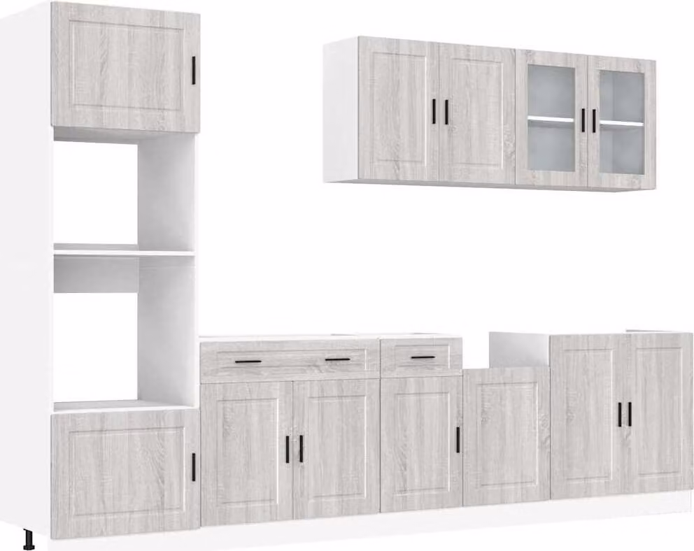 Set Mobili da Cucina 7 pz Kalmar Grigio Sonoma in Truciolato