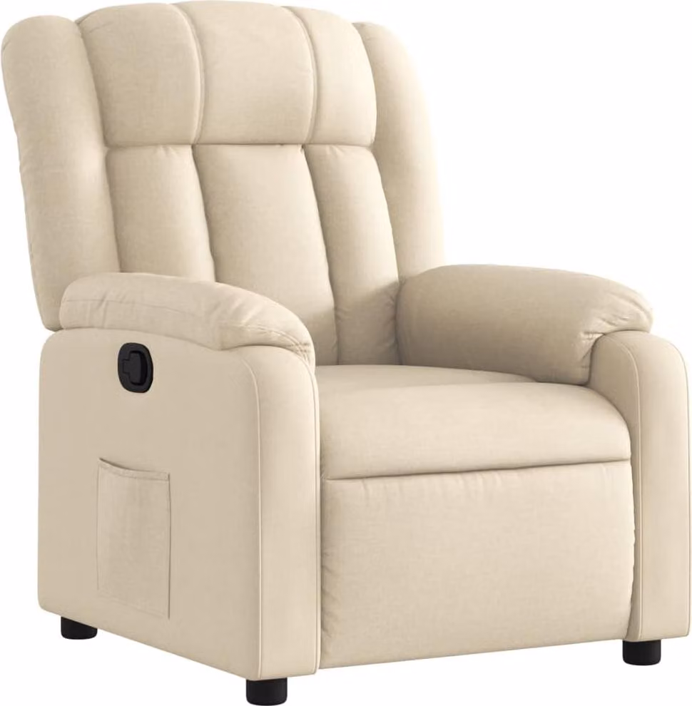 Poltrona reclinabile in tessuto color crema