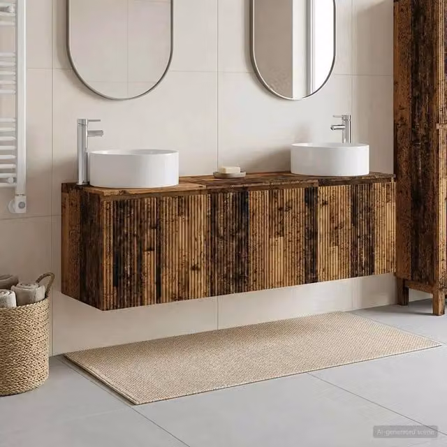 Set di Armadi da Bagno 3 pz Legno antico 161,5 x 44,5 x 80 cm