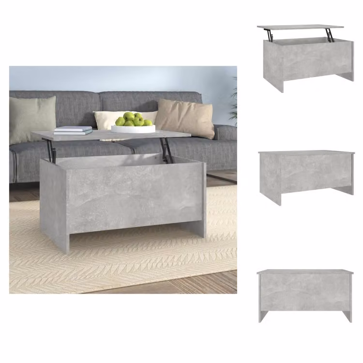 vidaXL Tavolino da caffè grigio cemento 80x55,5x41,5 cm materiale a base di legno - Tavolini da caffè