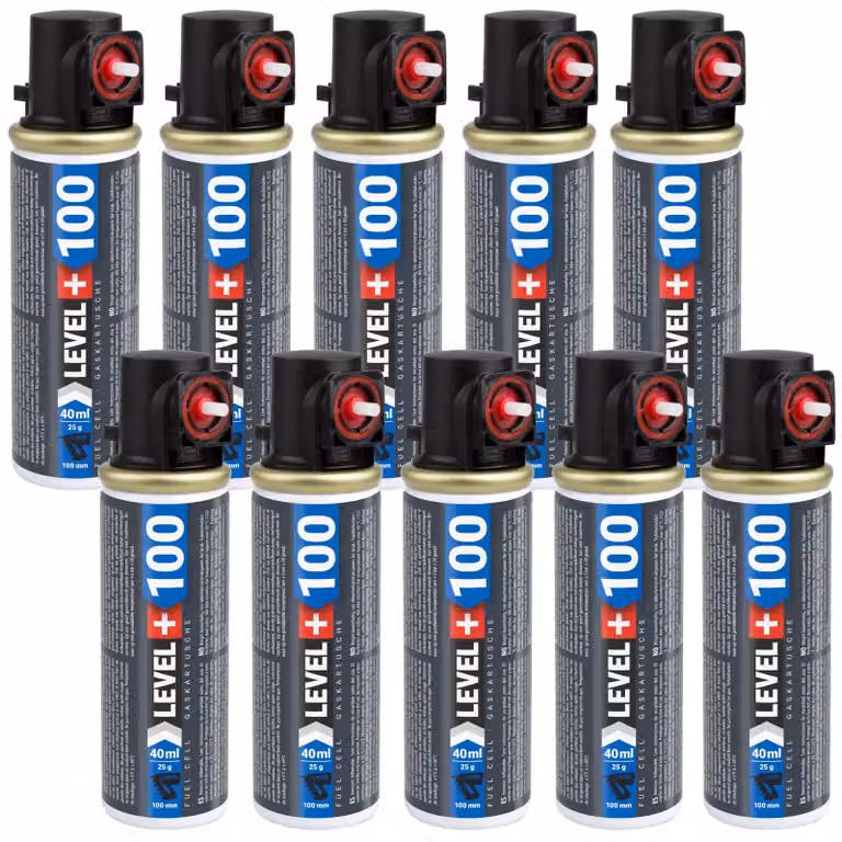 Cartuccia di ricambio LEVEL+ per chiodatrice, confezione da 10 pezzi, cartuccia da 100 mm, 40 ml, L+100