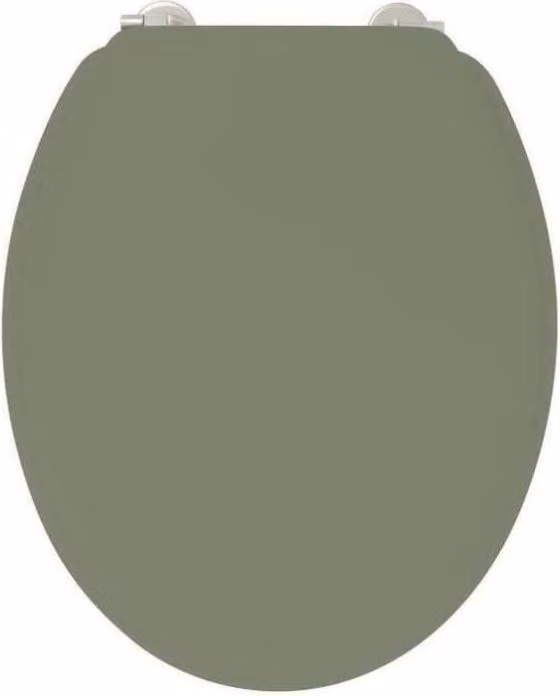 Sedile WC Duplo, verde oliva, polvere di bambù, cerniere in acciaio inox, universale