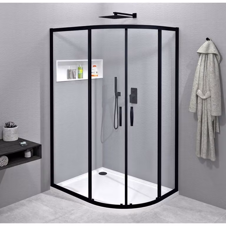 Gelco Sigma - Cabina doccia 100x80 cm, R550, nero opaco/vetro trasparente GS1080B